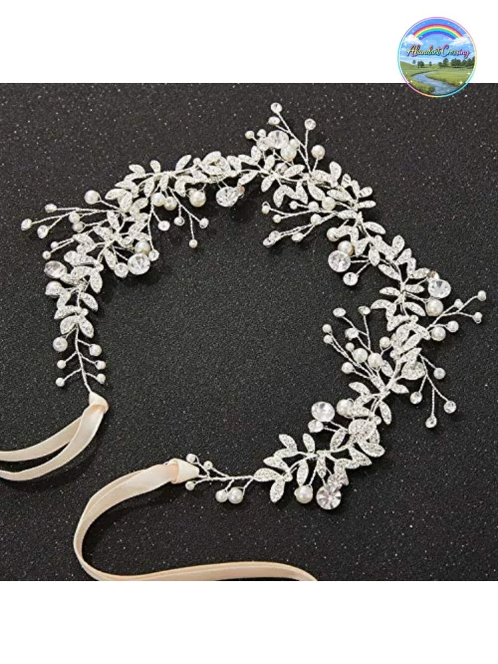 Bridal Pearl Crystal Headband Wedding Hair Accessory for Bride